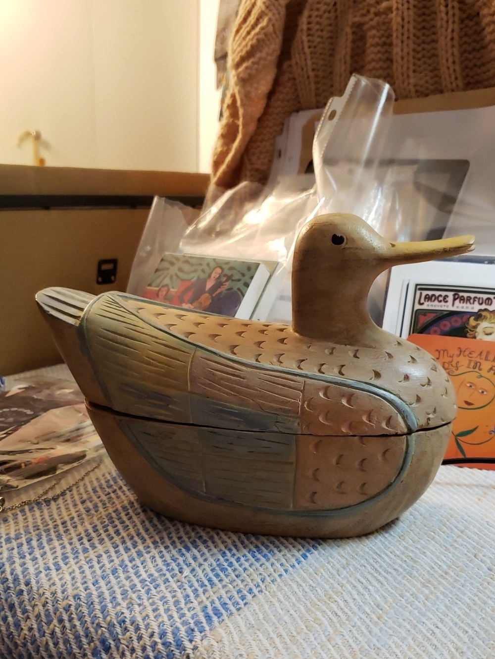 Hand Carved Hide Away Box